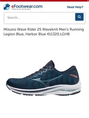 Mizuno mens running shoe wave rider 25